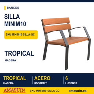 Silla MINIM10 Acero y Madera Tropical