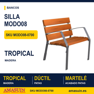 Silla MODO08 Fundición y Madera Tropical