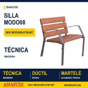 Silla MODO08 Fundición y Madera Técnica