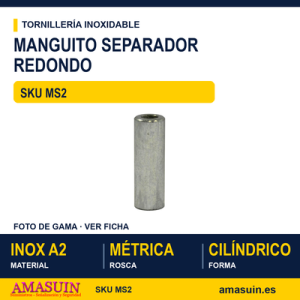 Manguito separador redondo Inoxidable A2