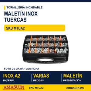 Maletín surtido tuercas surtidas Inoxidable A2