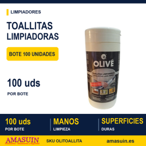Toallitas Limpiadoras Profesionales Bote 100 Unidades.