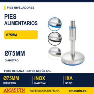Pies Alimentarios Inoxidables IXA Ø75mm Azul / Negro / Blanco