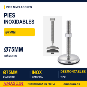 Pies Inoxidables Niveladores Desmontables IXF Ø75mm Negro o Blanco