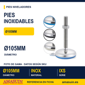 Pies Inoxidables Niveladores IXS Ø105mm Azul / Negro / Blanco