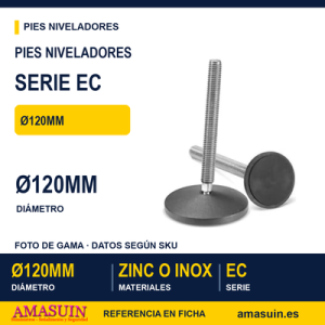 Pies Niveladores EC Ø120mm de Zinc o Inox