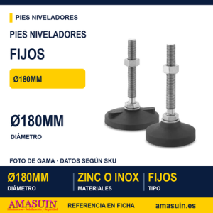 Pies Niveladores Fijos Ø180mm de Zinc o Inox