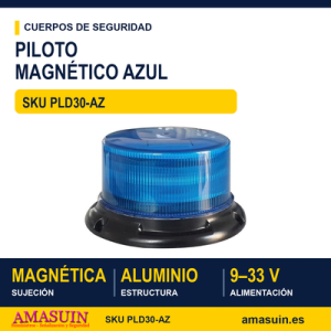 Piloto Lanza Destellos Magnético Azul 1C