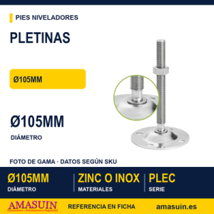 Pletinas PLEC Ø105mm de Zinc o Inox