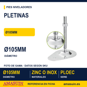 Pletinas PLOEC Ø105mm de Zinc o Inox
