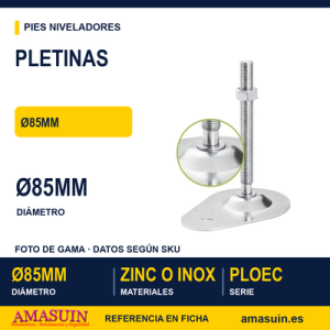 Pletinas PLOEC Ø85mm de Zinc o Inox