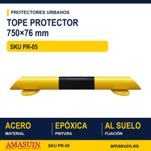 Tope Protector PR05 750x76mm Amarillo Negro