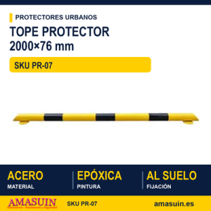 Tope Protector PR07 2000x76mm Amarillo Negro