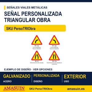 Señal Triangular Obra Acero Personalizada.