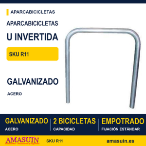Aparcabicicletas U-Invertida Galvanizado.