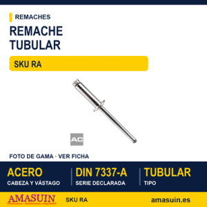 Remache tubular DIN 7337-A acero / acero