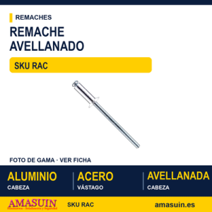 Remache tubular DIN 7337-B C/ Avellanada aluminio / acero