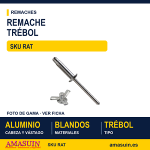 Remache tubular Trébol aluminio / aluminio