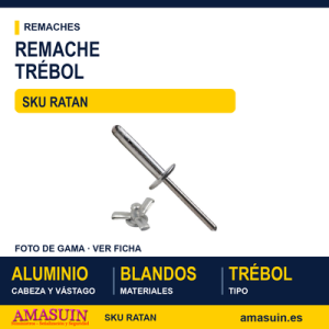 Remache tubular Trébol cabeza ancha aluminio / aluminio