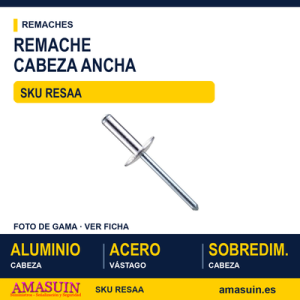 Remache tubular DIN 7337-A cabeza ancha aluminio / acero