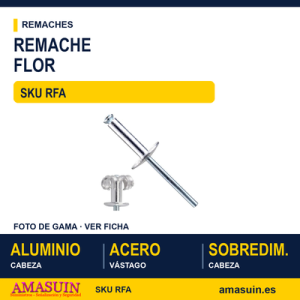 Remache tubular Flor cabeza ancha aluminio / acero