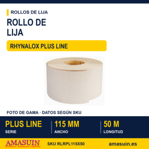 Rollo Lija Rhynalox Plus Line 115mm.x50m.