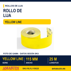 Rollo Lija Yellow Line 115mm.x25m.