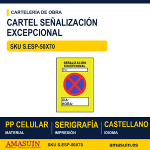 Cartel 50x70 Castellano Señalización Excepcional.