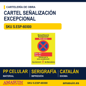 Cartel 60x80 Ayuntament Barcelona Señalización Excepcional.