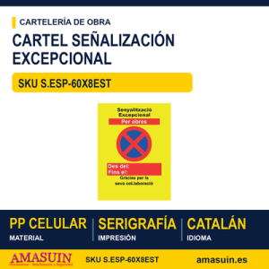 Cartel 60x80 Catalán Señalización Excepcional.