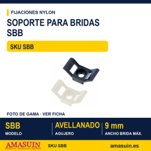 Soporte para bridas blanco - Brida 9mm máx. - SBB