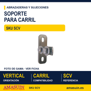 Soporte vertical para carril perforado