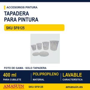 Tapadera Cubilete Plástico Pintor 400ml