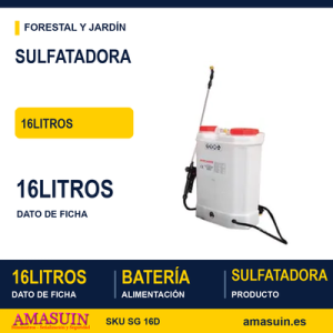 SULFATADORA 16 LITROS BATERIA LITIO