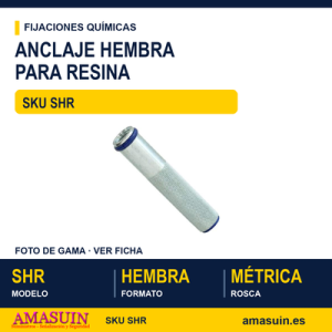 Anclaje hembra para resina