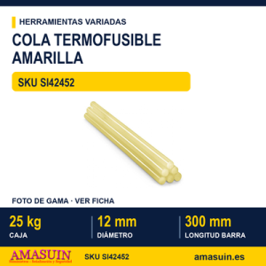 Cola Termofusible Amarilla 12x300mm