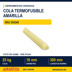 Cola Termofusible Amarilla 18x300mm