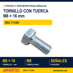 Tornillo M8x16mm con Tuerca M8