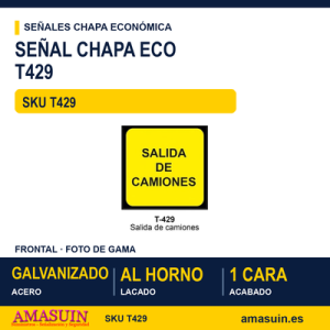 Señal Chapa Económica T429 Salida de camiones