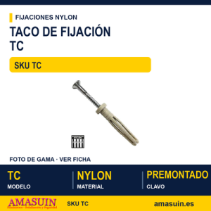 Taco clavo cabeza plana