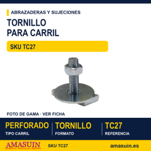 Tornillo para carril perforado - 27mm