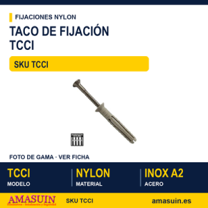 Taco clavo cabeza cónica Inoxidable A2