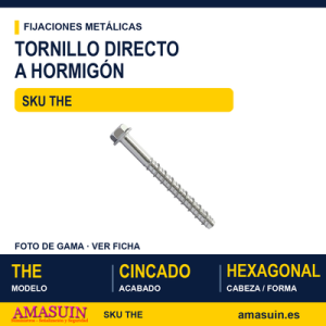 Tornillo directo hormigón hexagonal