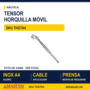 Tensor horquilla móvil - terminal prensable Inox A4