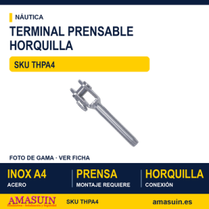 Terminal prensable horquilla Inoxidable A4