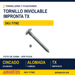 Tornillo inviolable TX rosca madera Cincado