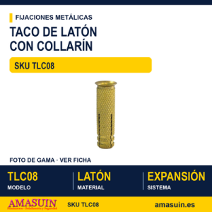 Taco de latón con collarín
