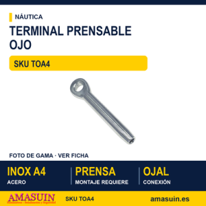Terminal prensable ojo Inoxidable A4