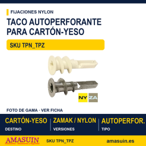Taco autoperforante para cartón-yeso