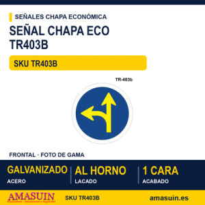Señal Chapa Económica TR403B Únicas direcciones y sentidos permitidos